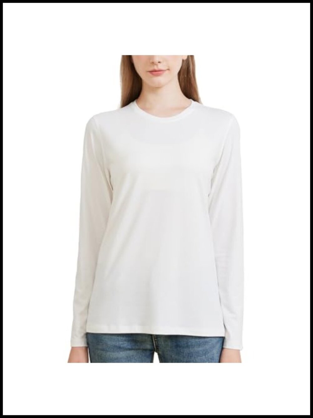 Buttery Soft Bamboo Viscose Cotton T-Shirt Crew Neck Long Sleeve